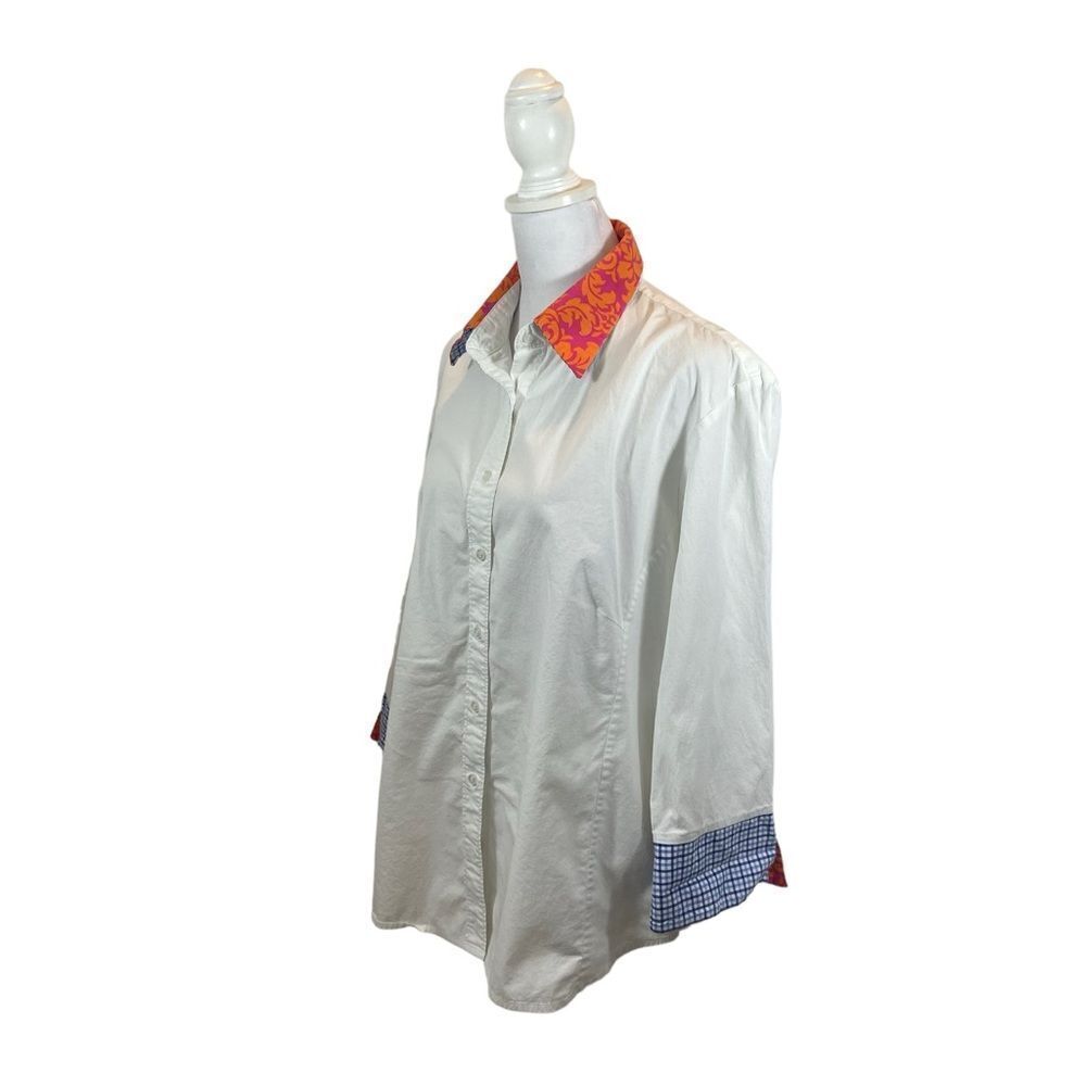 Ladies Pearly Vine Brand Stretch Button Down Blouse with Collar & Cuff Detail XL